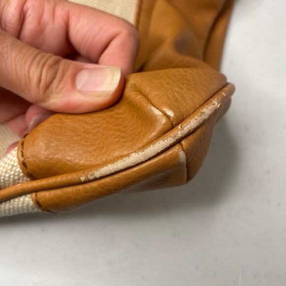 Fossil Large Crossbody Messenger Shoulder Bag Canvas Tan Brown Boho - Picture 4 of 12